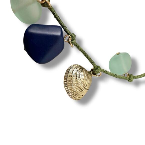 Free People Shell Bohemian Beach Summer Collected Anklet in Sage Green NWT Boho - Picture 8 of 12